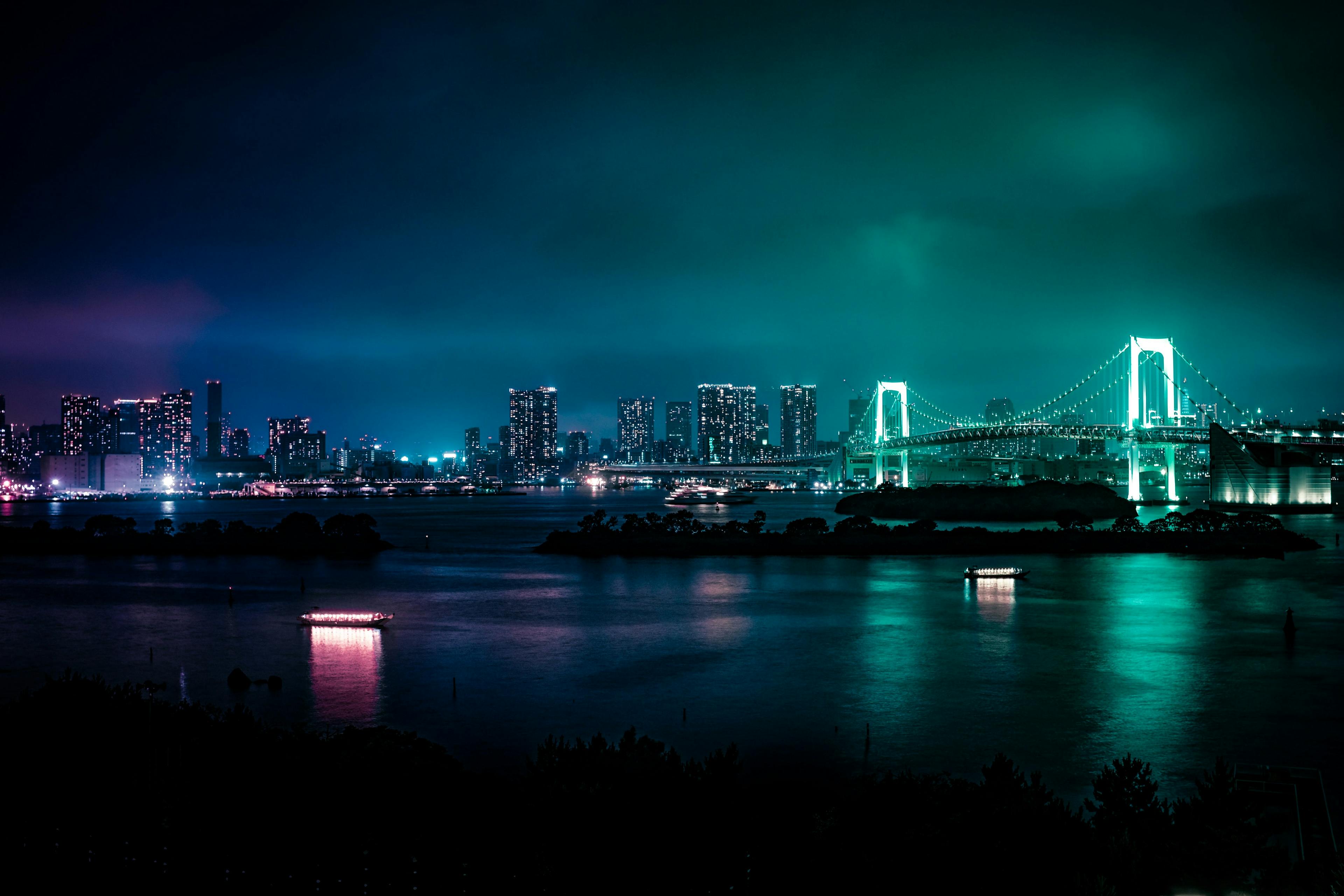 A landscape image of the Tokyo bay's skyline